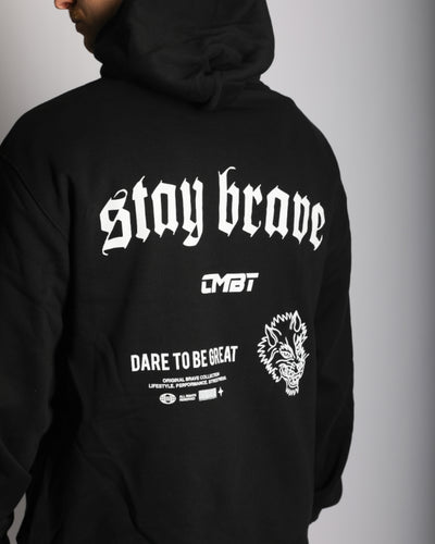 Stay Brave Lifestyle Relaxed Faded Hood